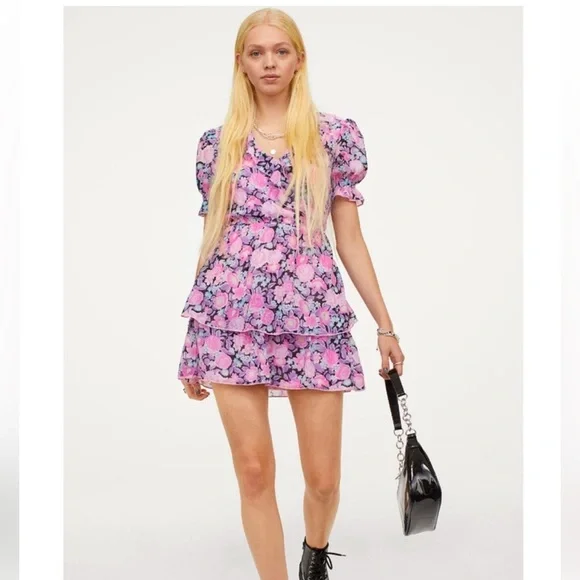 H&M Floral Ruffle Mini Dress - Picture 11 of 16